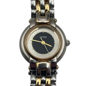 VTG Guess Women's Watch 25mm Black with Gold and Silver Tones - Fresh Battery